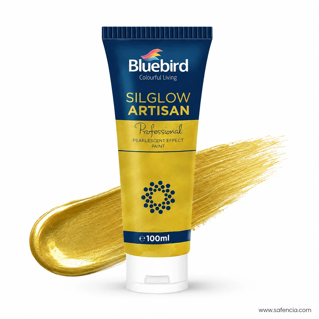 Bluebird Silglow Artisan 100 mL tube angle view showing aluminium body and screw cap