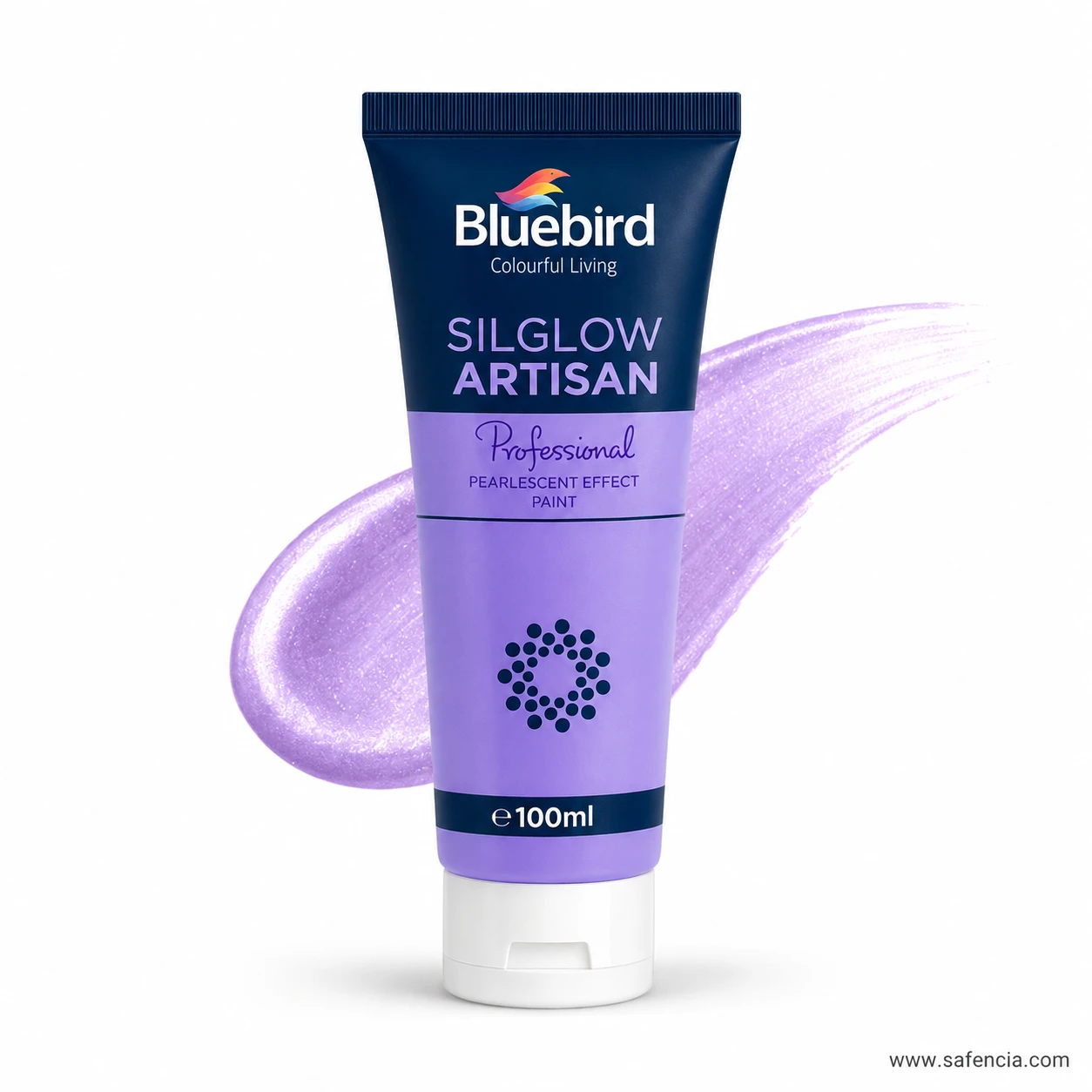 Bluebird Silglow Artisan 100 mL Sparkle Violet tube with rich sparkling violet-purple paint swatch