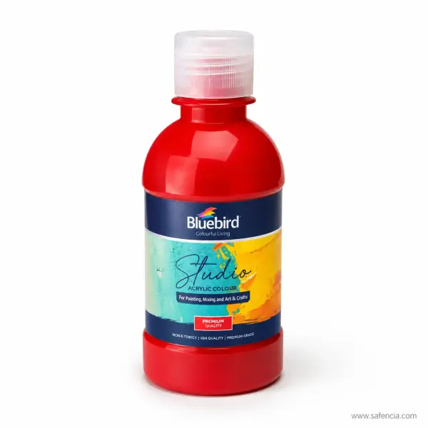 Bluebird Studio Acrylic Colours Vermilion 250 mL