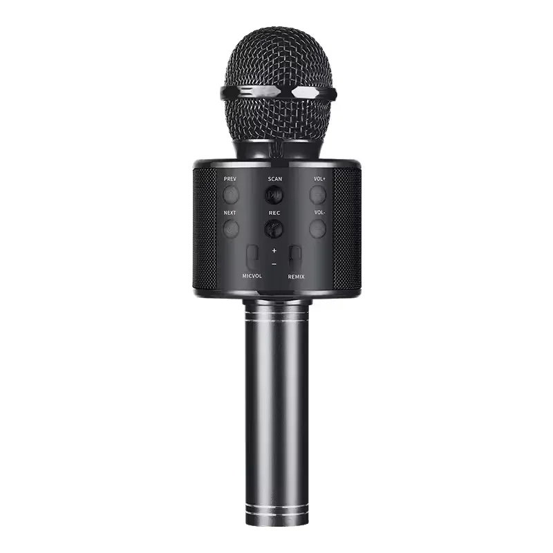 Black Bluetooth karaoke microphone