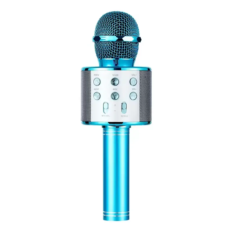 Blue Bluetooth karaoke microphone