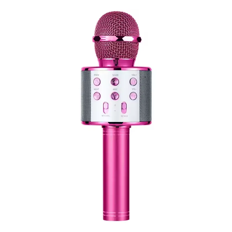 Pink Bluetooth karaoke microphone