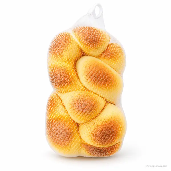 Braided Bread Loaf Squishy in Mesh Bag — Soft Bakery Squeeze Toy