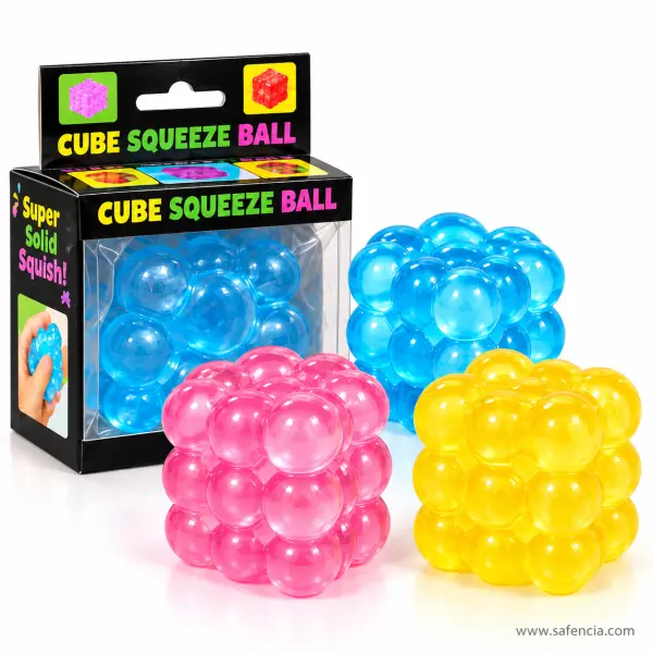 Bubble Squishy Cube — 5 cm Translucent Bumpy Squeeze Ball