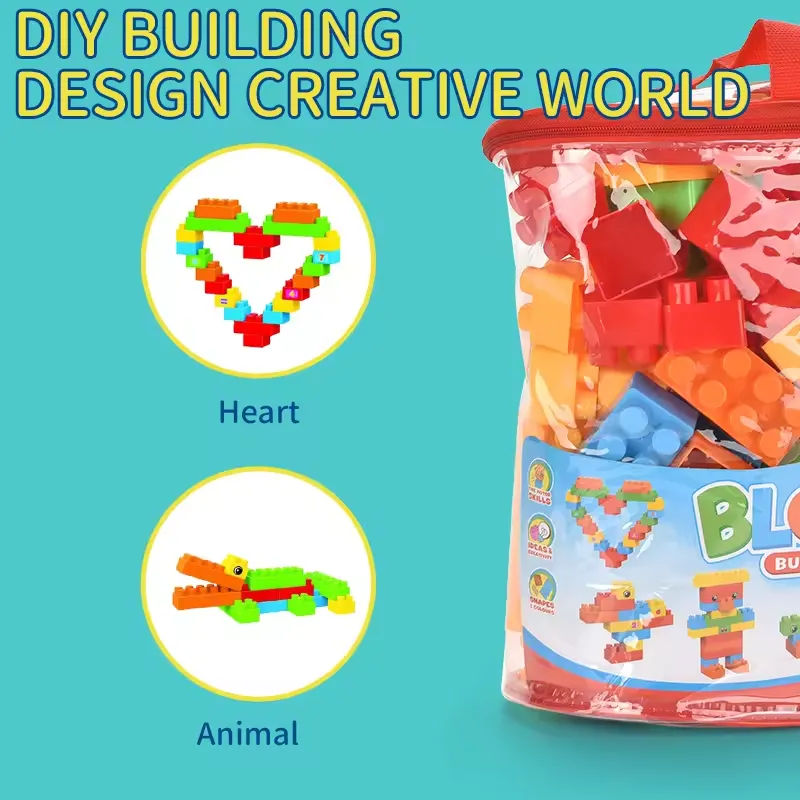 Building blocks creative heart and animal shapes