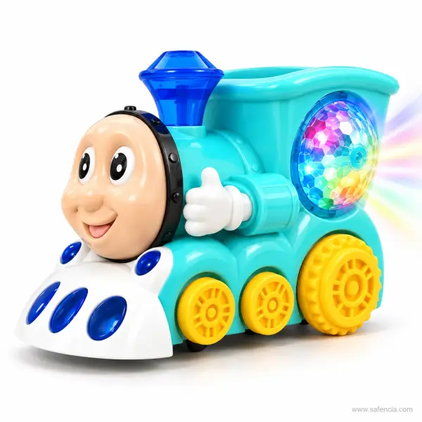 Bump and Go Musical Train Toy with Disco Light Ball