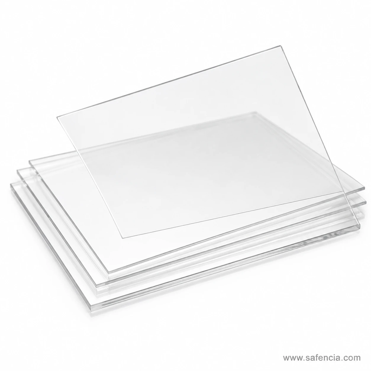 Single 2mm plexiglass acrylic sheet lifted showing high optical clarity