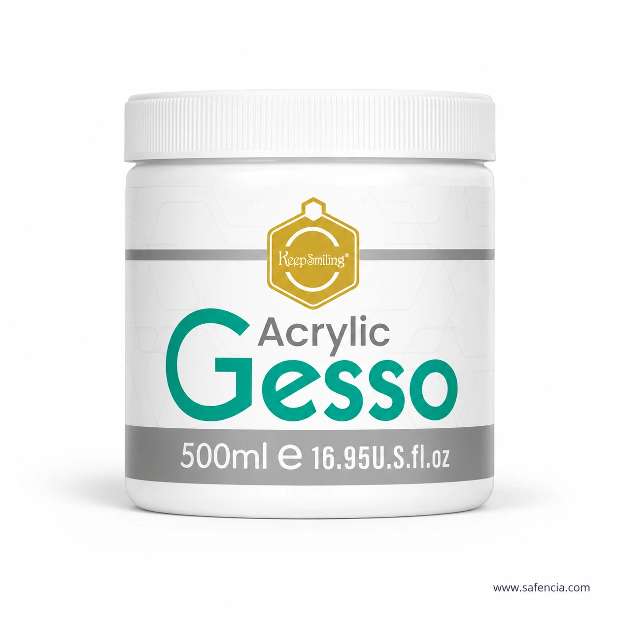 Keep Smiling white acrylic gesso 500ml studio jar in Pakistan