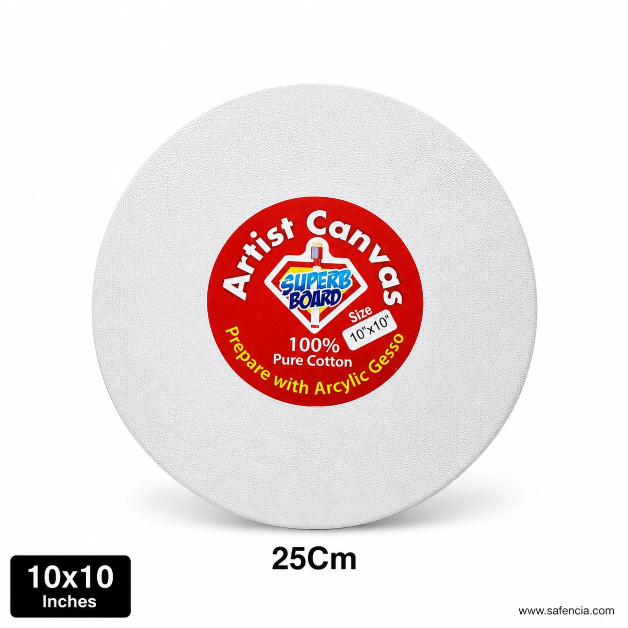 Artist round canvas board 10x10 inch 25cm circular painting panel