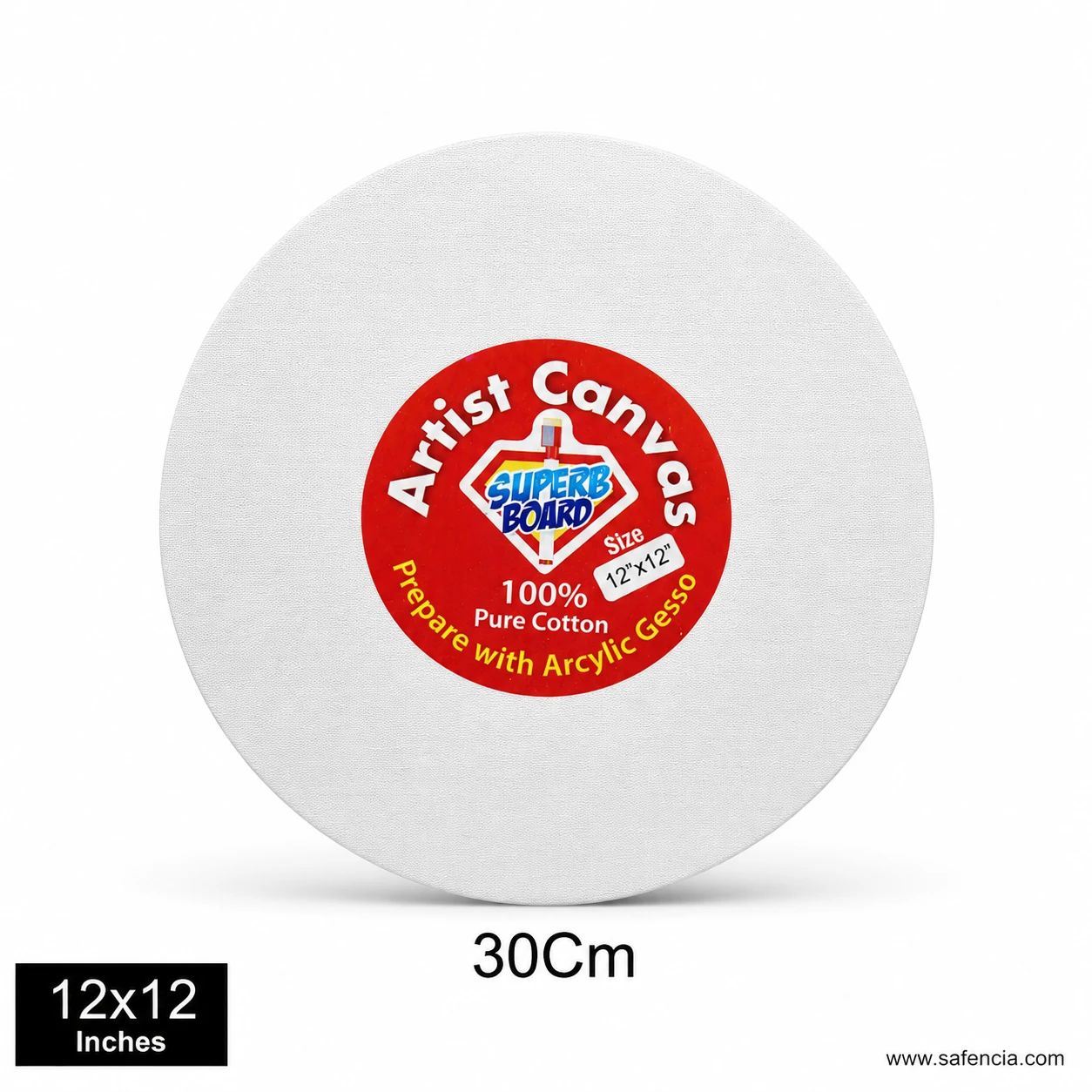 Artist round canvas board 12x12 inch 30cm circular painting panel