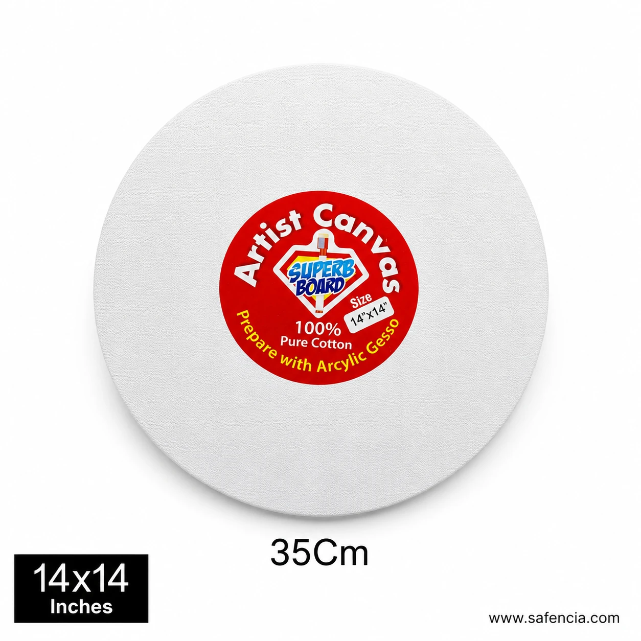 Artist round canvas board 14x14 inch 35cm circular painting panel