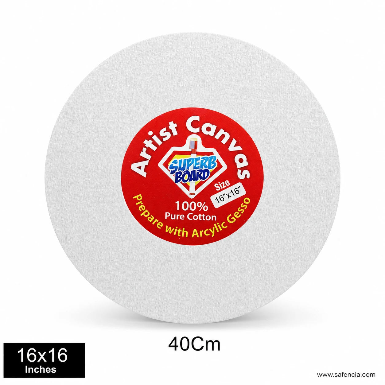 Artist round canvas board 16x16 inch 40cm circular painting panel