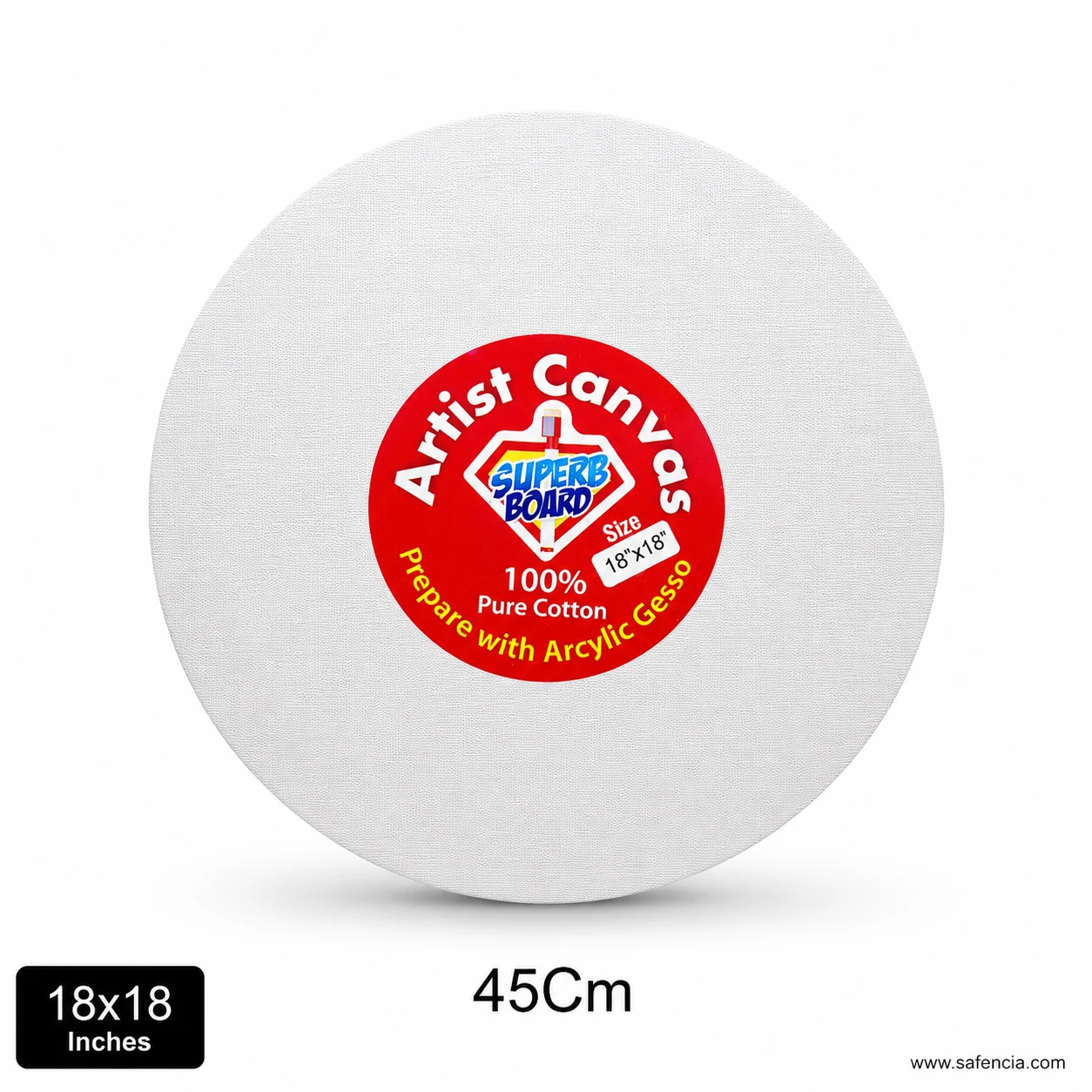 Artist round canvas board 18x18 inch 45cm circular painting panel