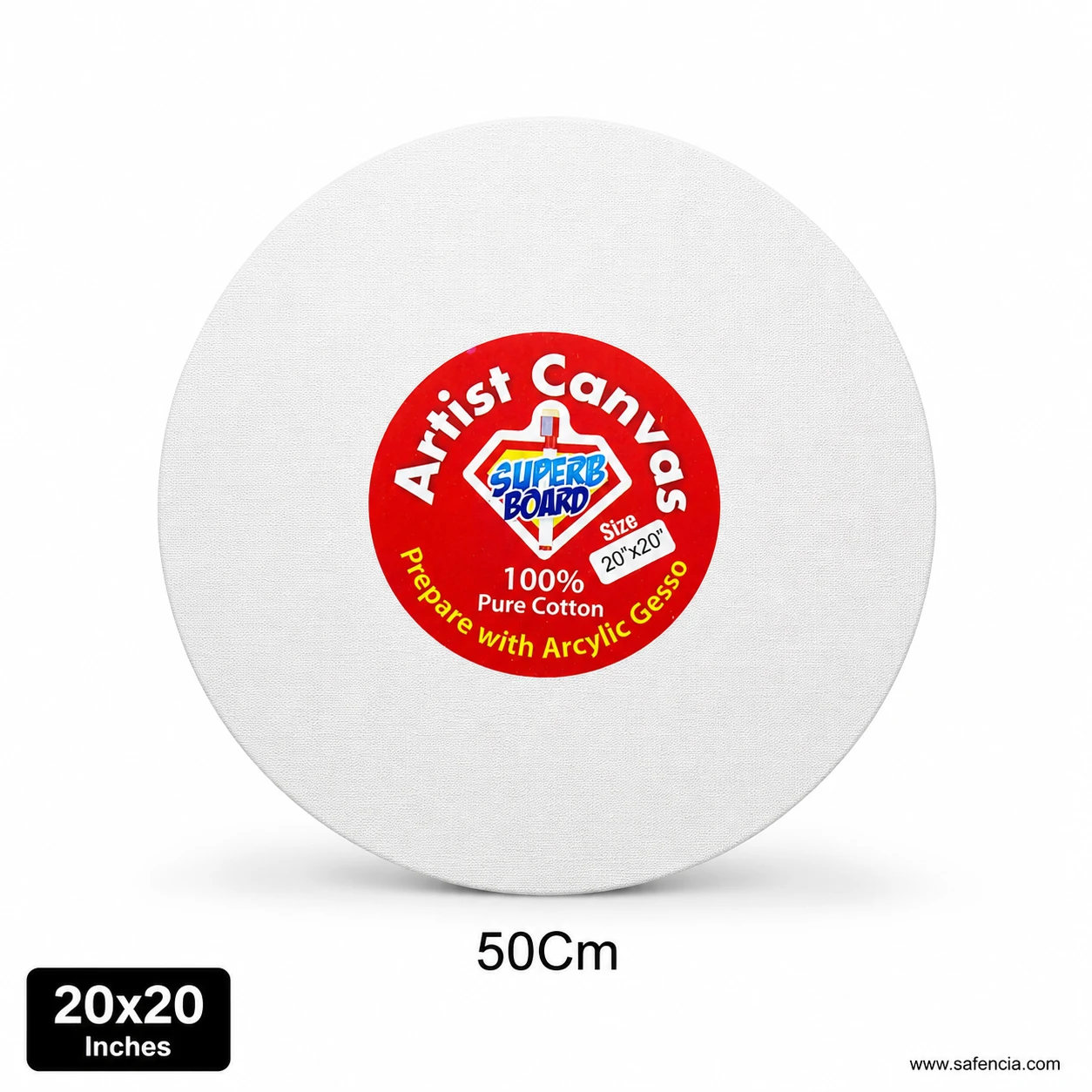 Artist round canvas board 20x20 inch 50cm large circular panel
