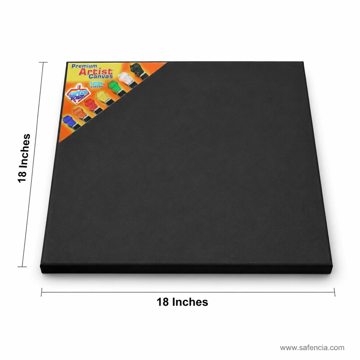 Black primed artist canvas board 18x18 inch square painting panel