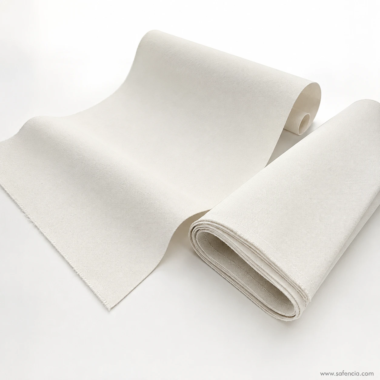 White butter paper sheet rolled displaying flexibility and translucent clarity