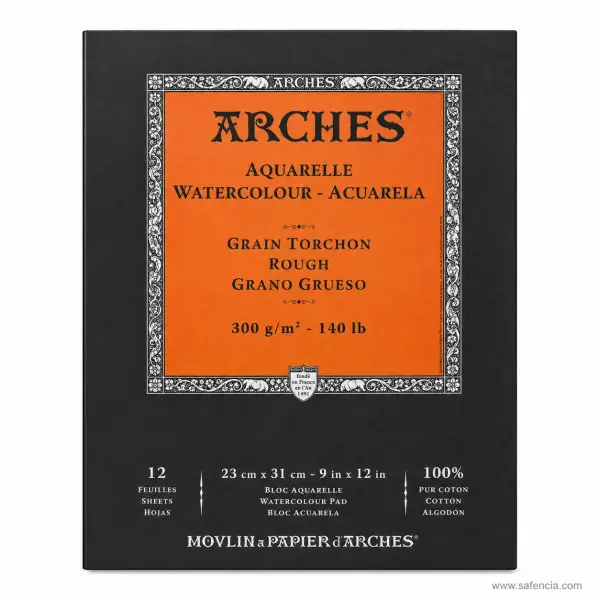 Canson Arches Aquarelle Rough Watercolor Pad 300gsm 12 Sheets