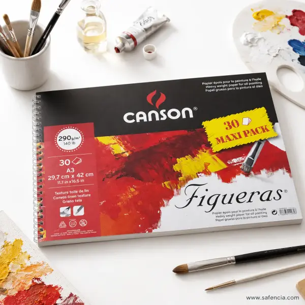 Canson Figueras Spiral Canvas Texture Painting Pad 290gsm 30 Sheets