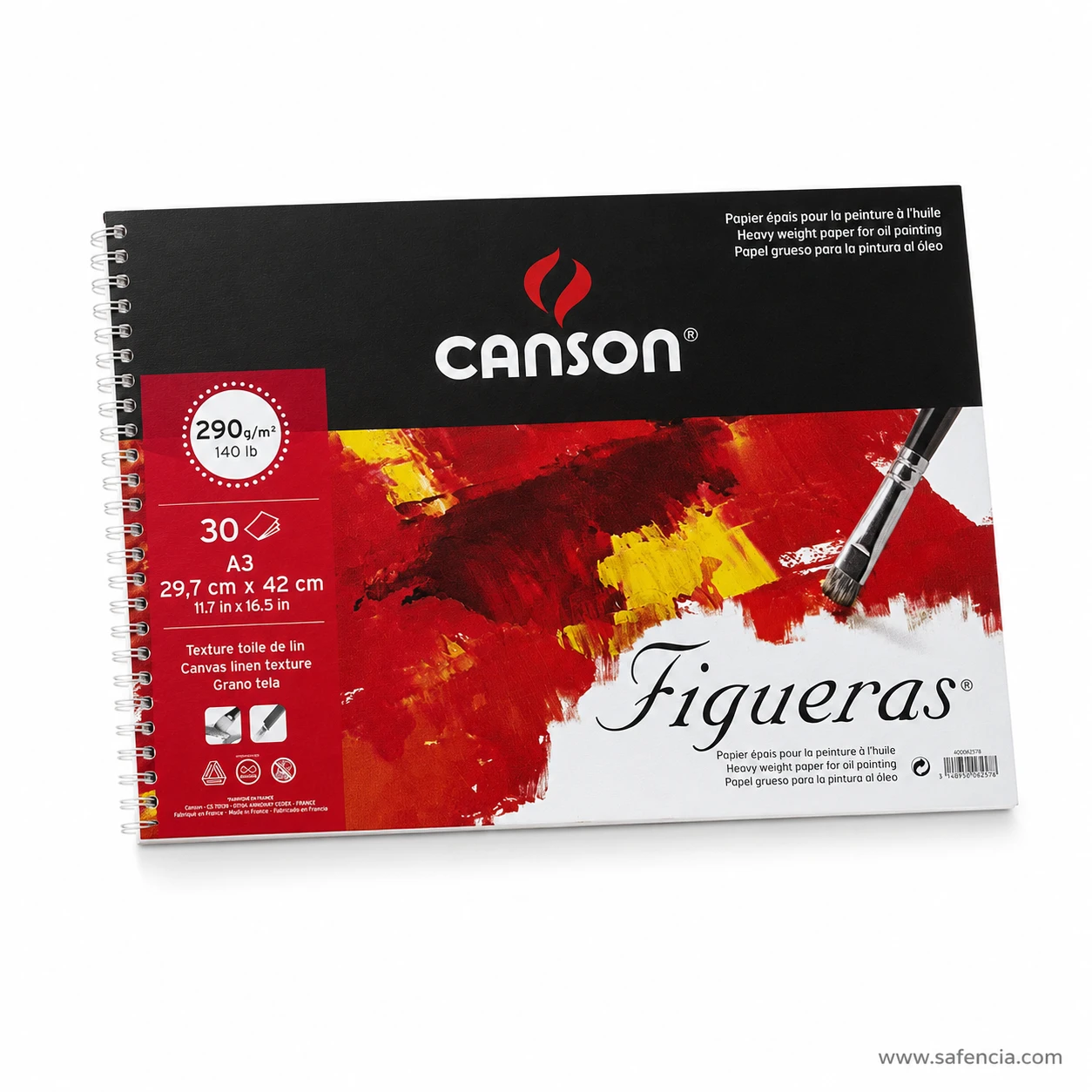 Canson Figueras oil and acrylic painting canvas texture spiral pad overview