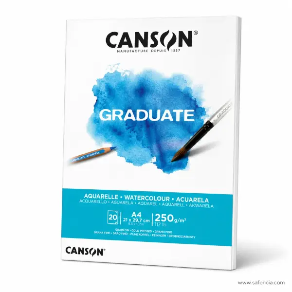 Canson Graduate Aquarelle Watercolor Pad 250gsm 20 Sheets