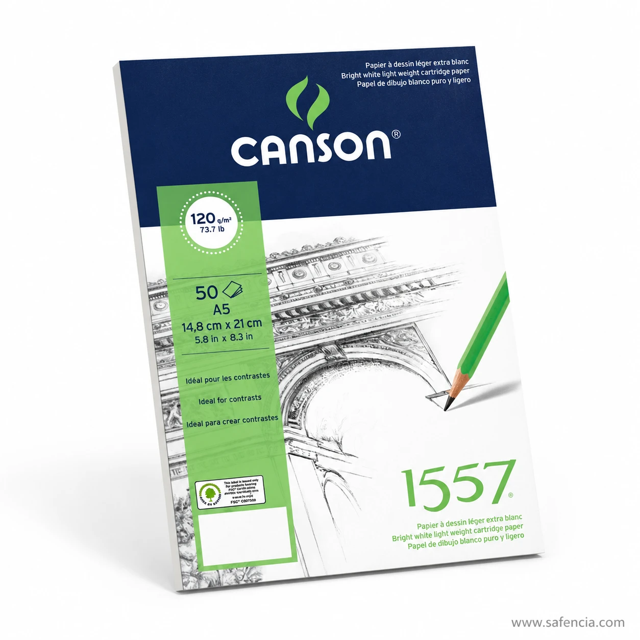 Canson 1557 sketch pad A5 size perspective angle