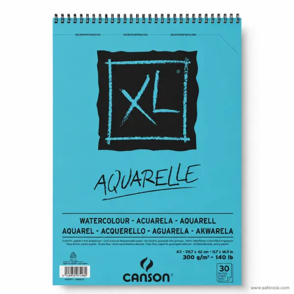 Canson XL Aquarelle Cold Pressed Watercolor Spiral Pad 300gsm 30 Sheets