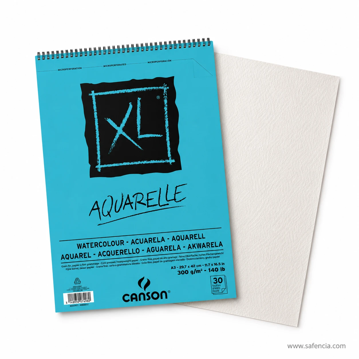 Canson XL Aquarelle cold pressed watercolor sheet texture and grain