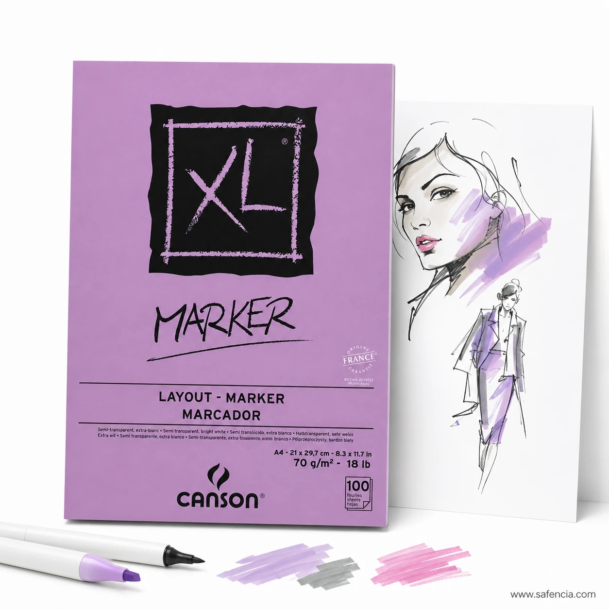 Fashion sketches and marker blending artwork on Canson XL Marker paper