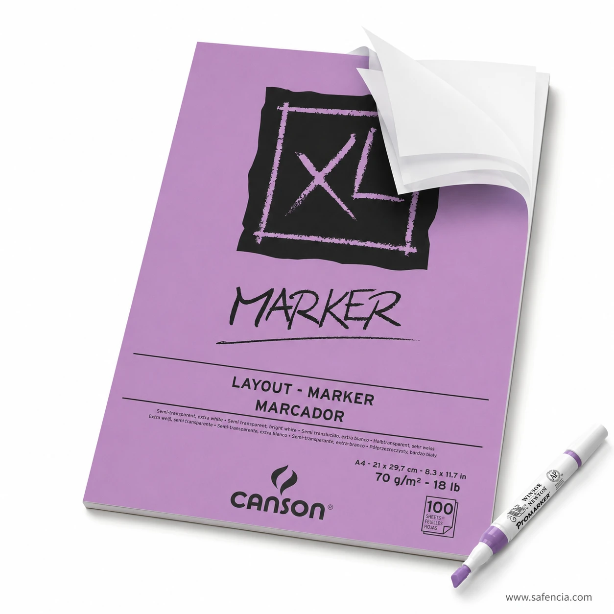 Canson XL Marker paper pad with alcohol brush marker pen demonstration
