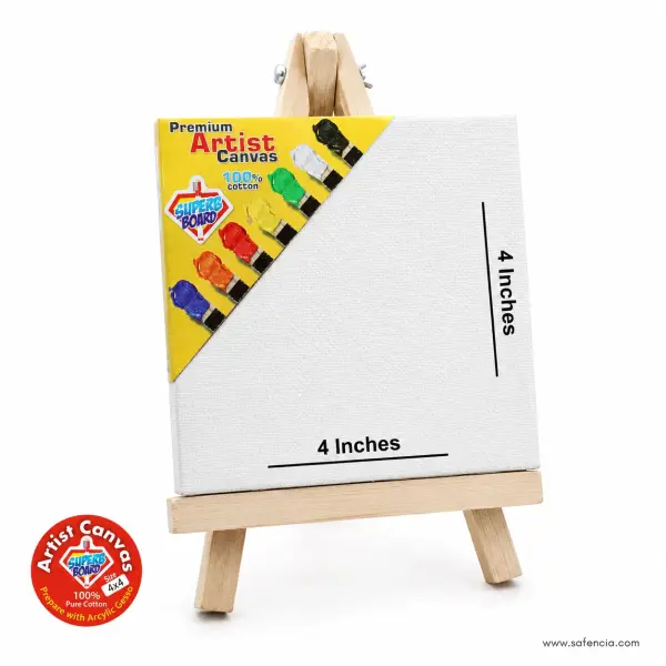 Artist Canvas Board Panel with Wooden Tabletop Easel Stand 5 Sizes