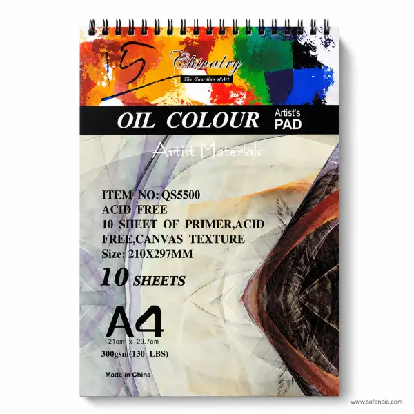 Chivalry Primed Canvas Texture Oil Colour Pad 300gsm 10 Sheets
