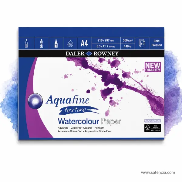 Daler-Rowney Aquafine Cold Pressed Watercolor Paper Pad 300gsm (12 Sheets)
