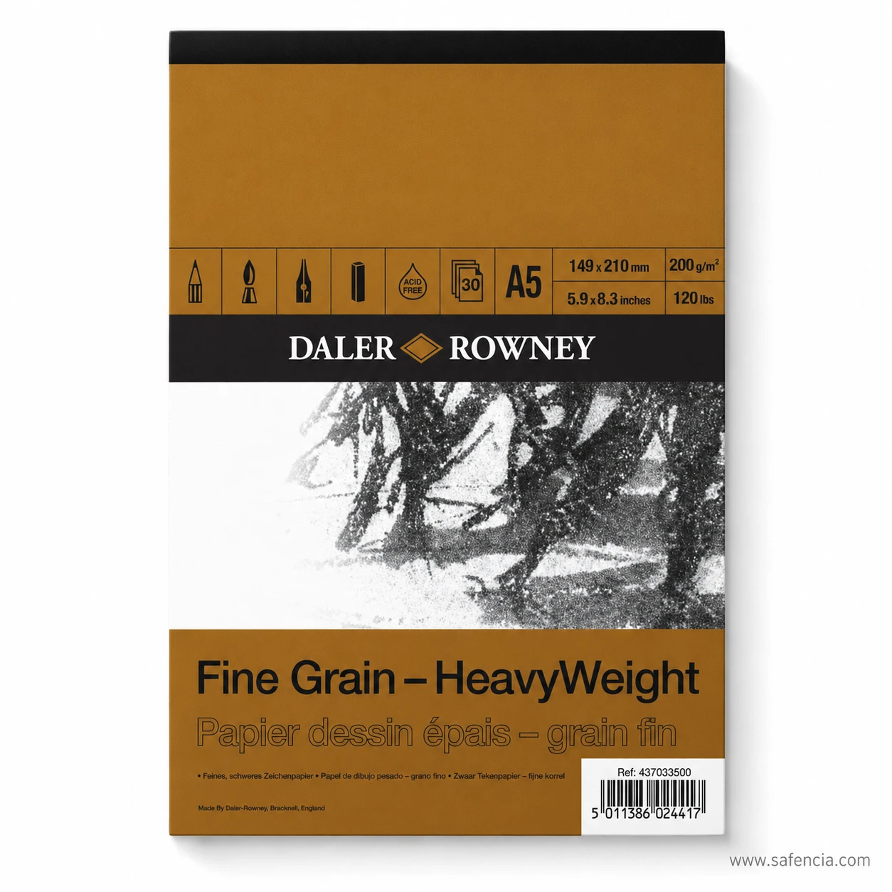Daler Rowney fine grain heavyweight drawing pad A5 size 200gsm 30 sheets