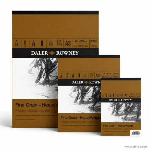 Daler-Rowney Fine Grain Heavyweight Drawing & Sketching Pad 200gsm (30 Sheets)