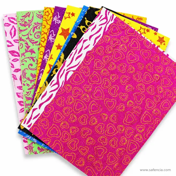 Design Foaming Glitter Sheets A4 Size (Pack of 10 Assorted Patterns)
