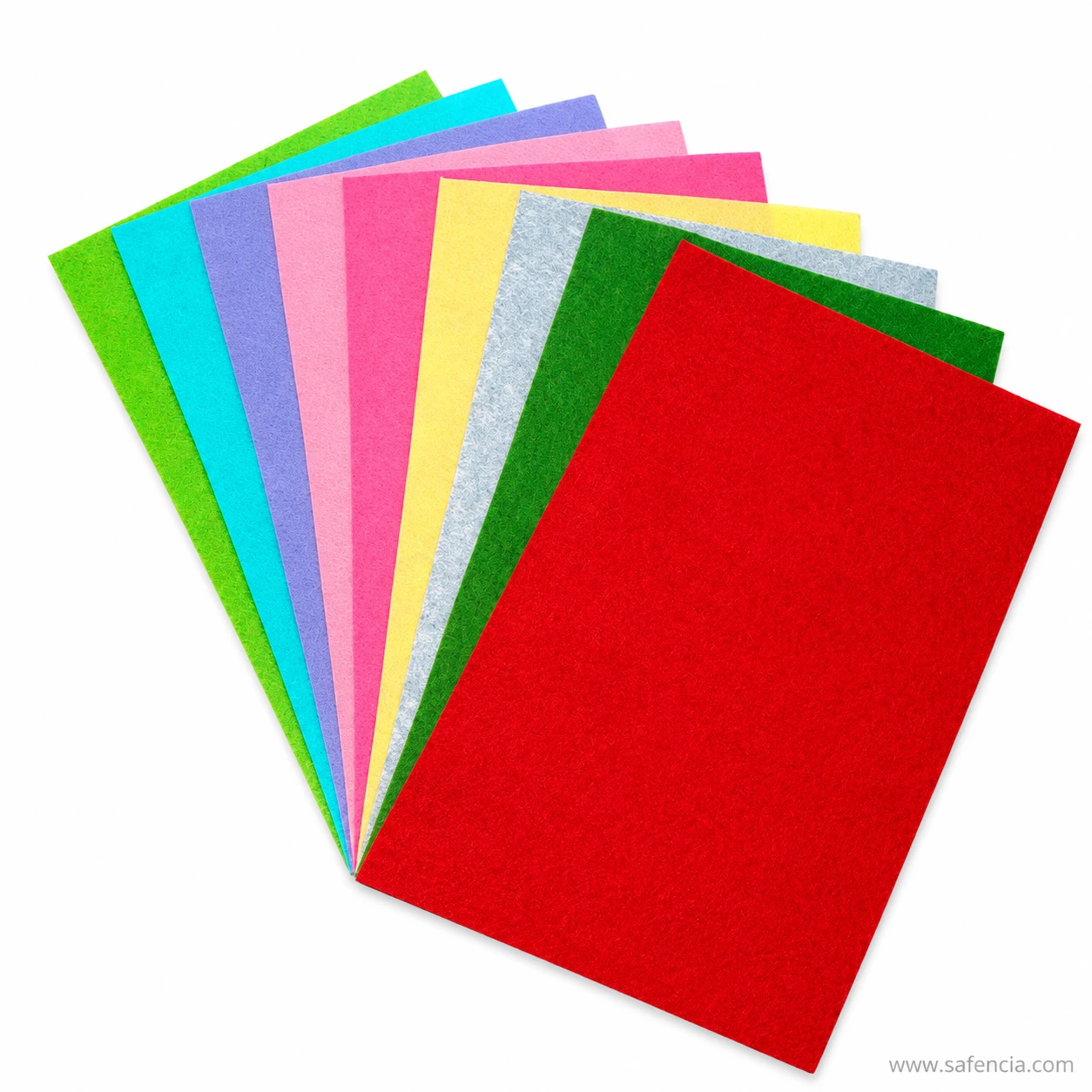 Detail view of 1.5mm plush non-woven felt fabric sheet texture