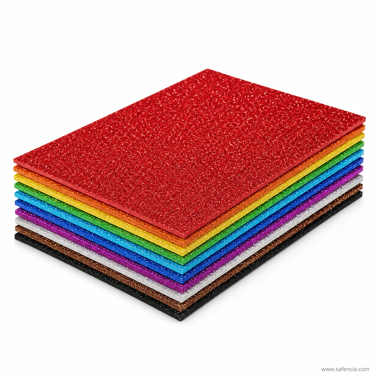 Layer block perspective of 2mm thick glitter EVA foam sheets