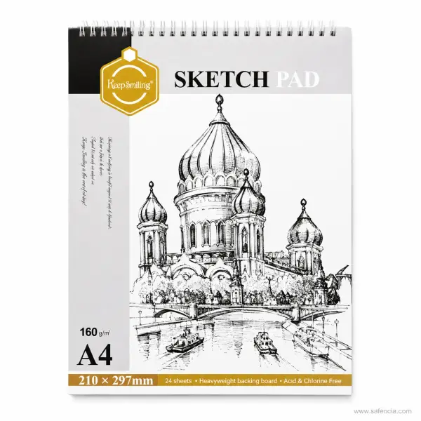 Keep Smiling Heavyweight Artist Sketch Pad 160gsm (24 Sheets)
