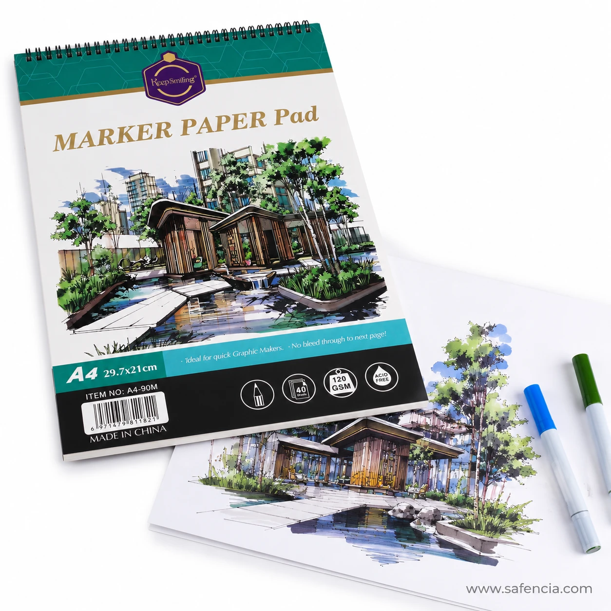 Architectural concept rendering created on Keep Smiling bleedproof marker paper