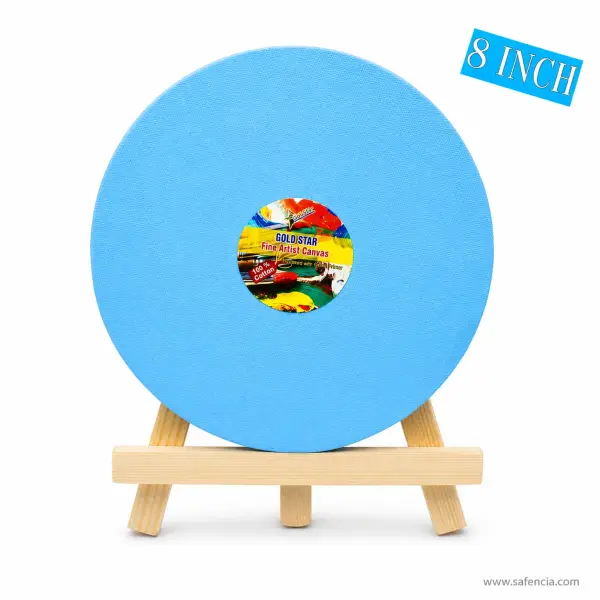 Gold Star Pre-Primed Colored Round Canvas Board (8 Inch / 20cm)