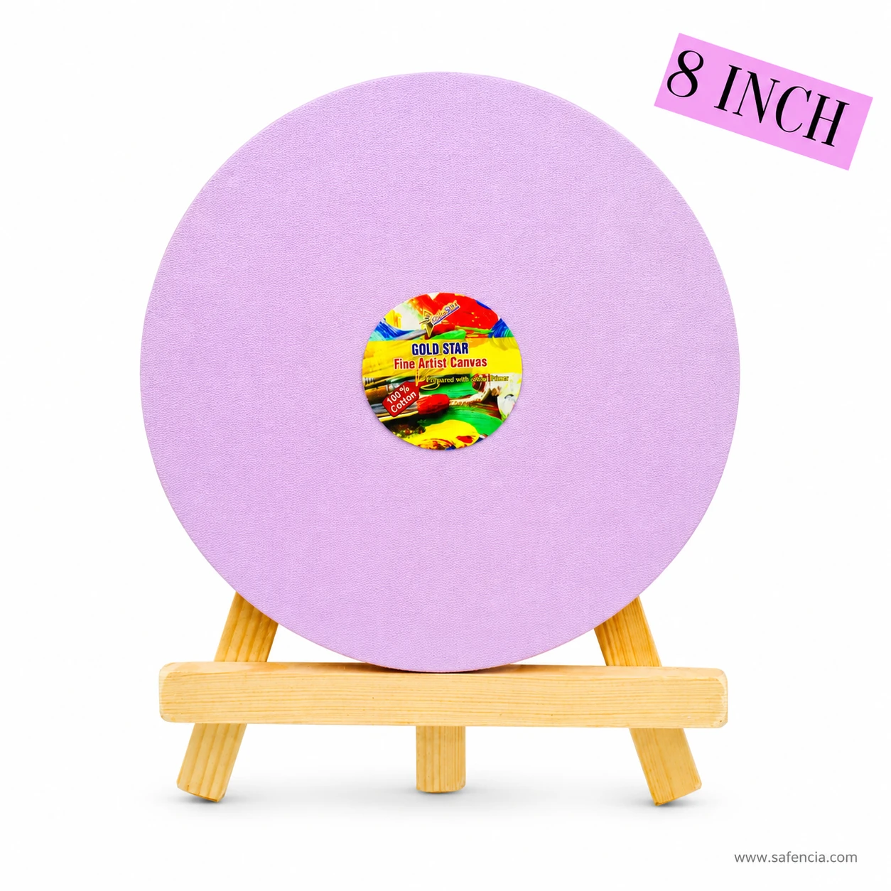 Gold Star round cotton canvas board 8 inch lilac violet