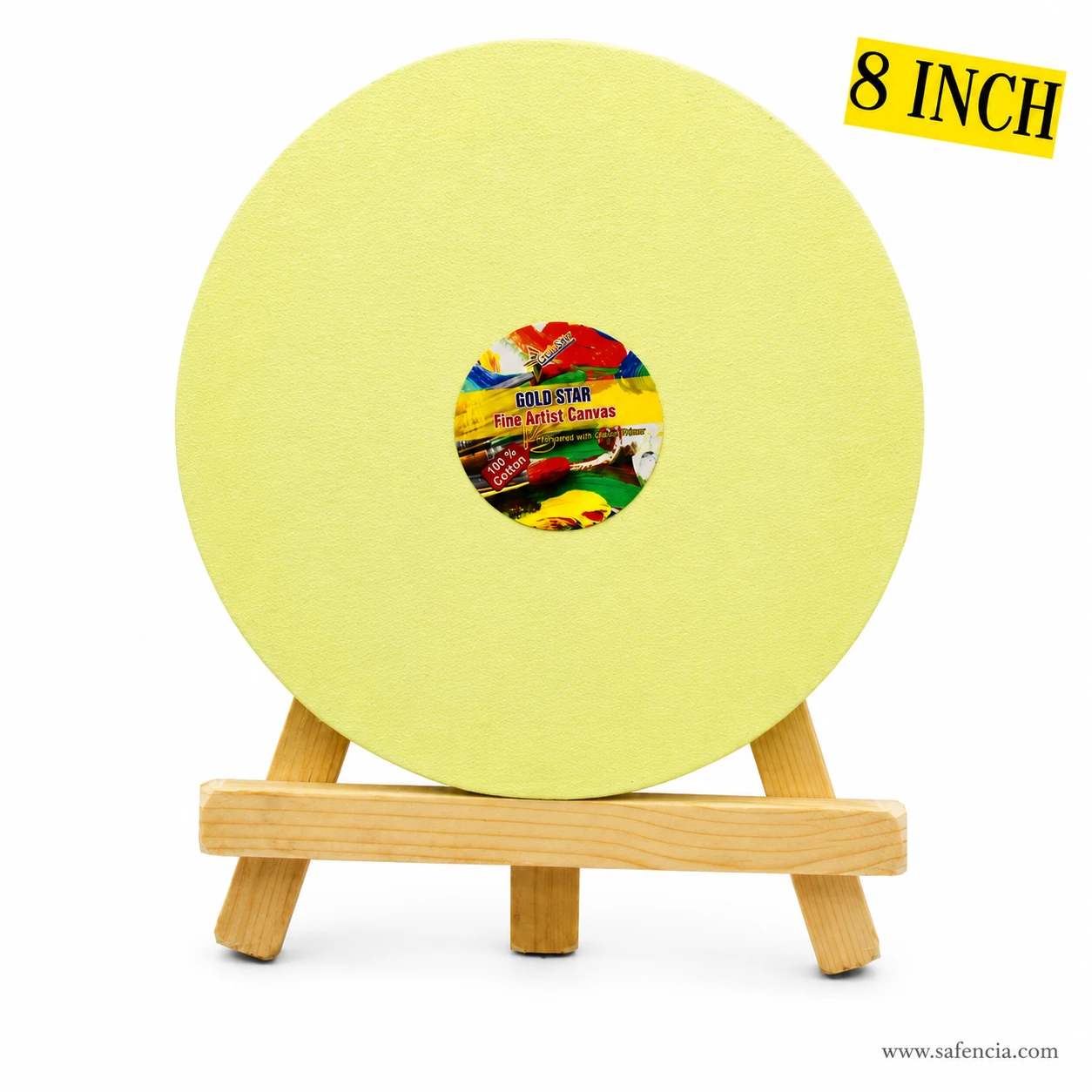 Gold Star circular artist canvas board 8 inch sunny yellow