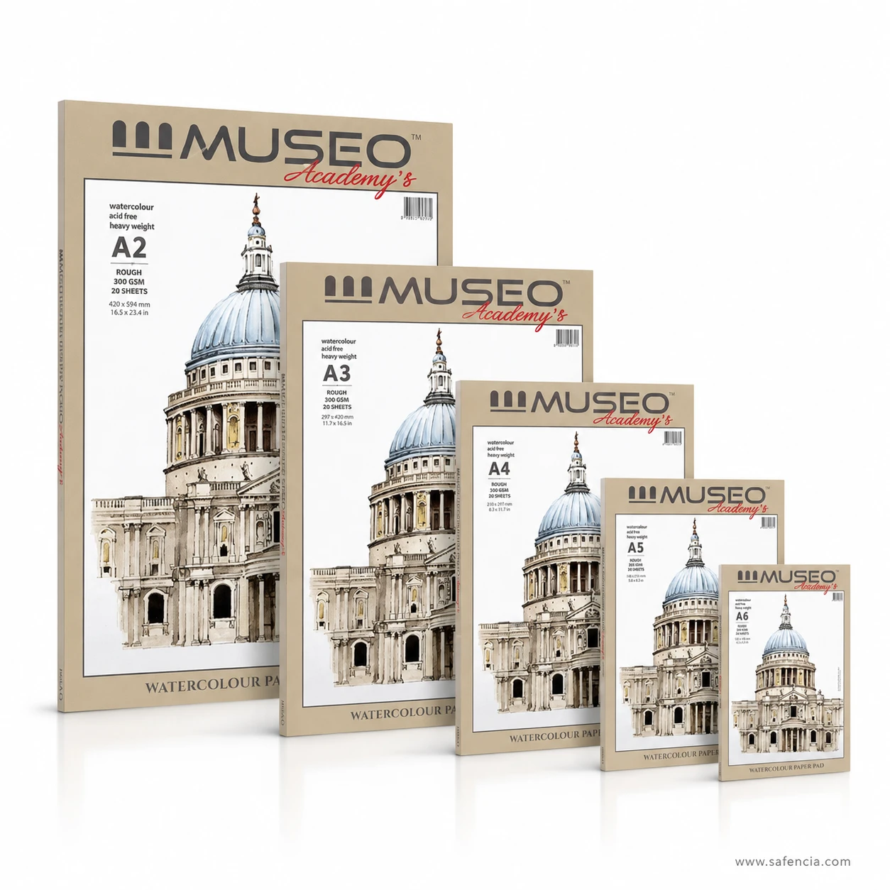 Side perspective showing thickness and backing of MUSEO watercolor pad