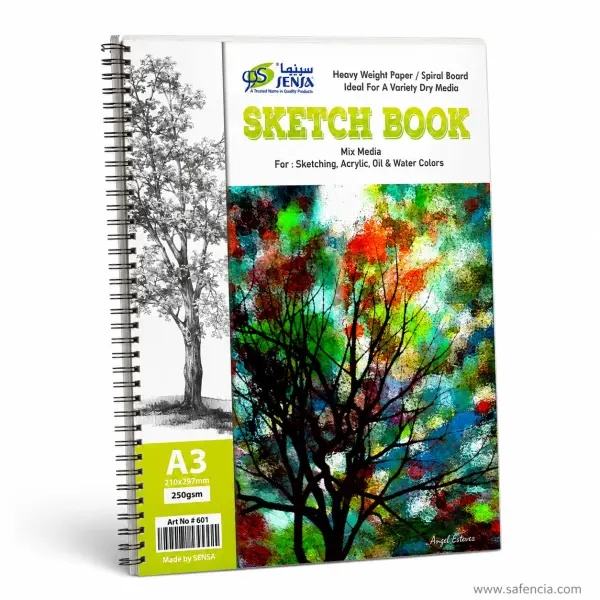 Sensa Heavyweight Mixed Media Spiral Sketchbook A3 250gsm (No. 601)