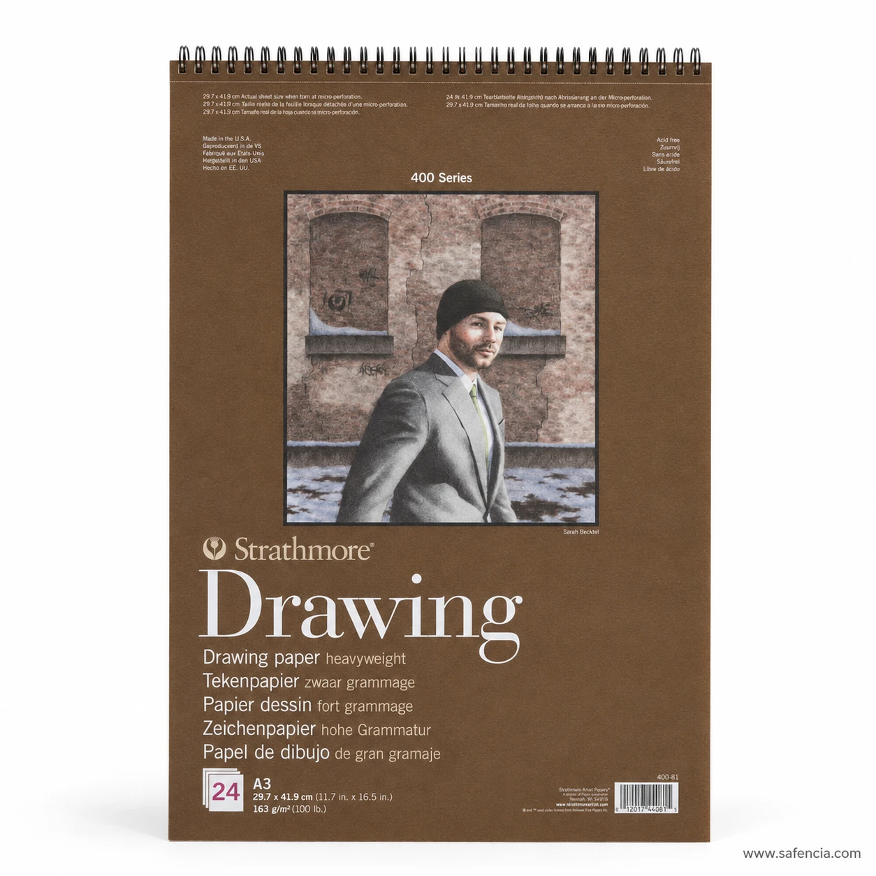 Medium surface fine tooth texture on Strathmore 163gsm drawing paper
