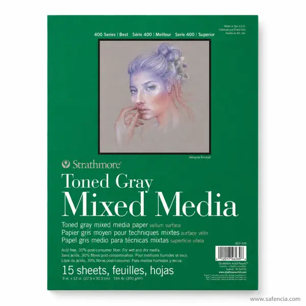 Strathmore 400 Series Toned Gray Mixed Media Pad 300gsm (15 Sheets)