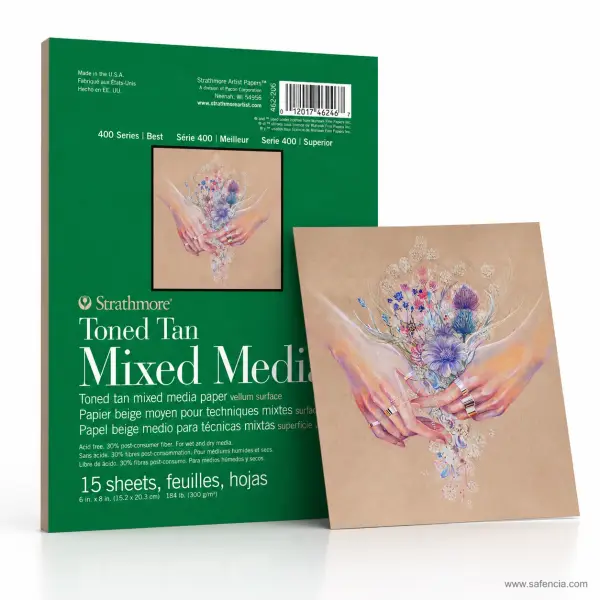 Strathmore 400 Series Toned Tan Mixed Media Pad 300gsm (15 Sheets)