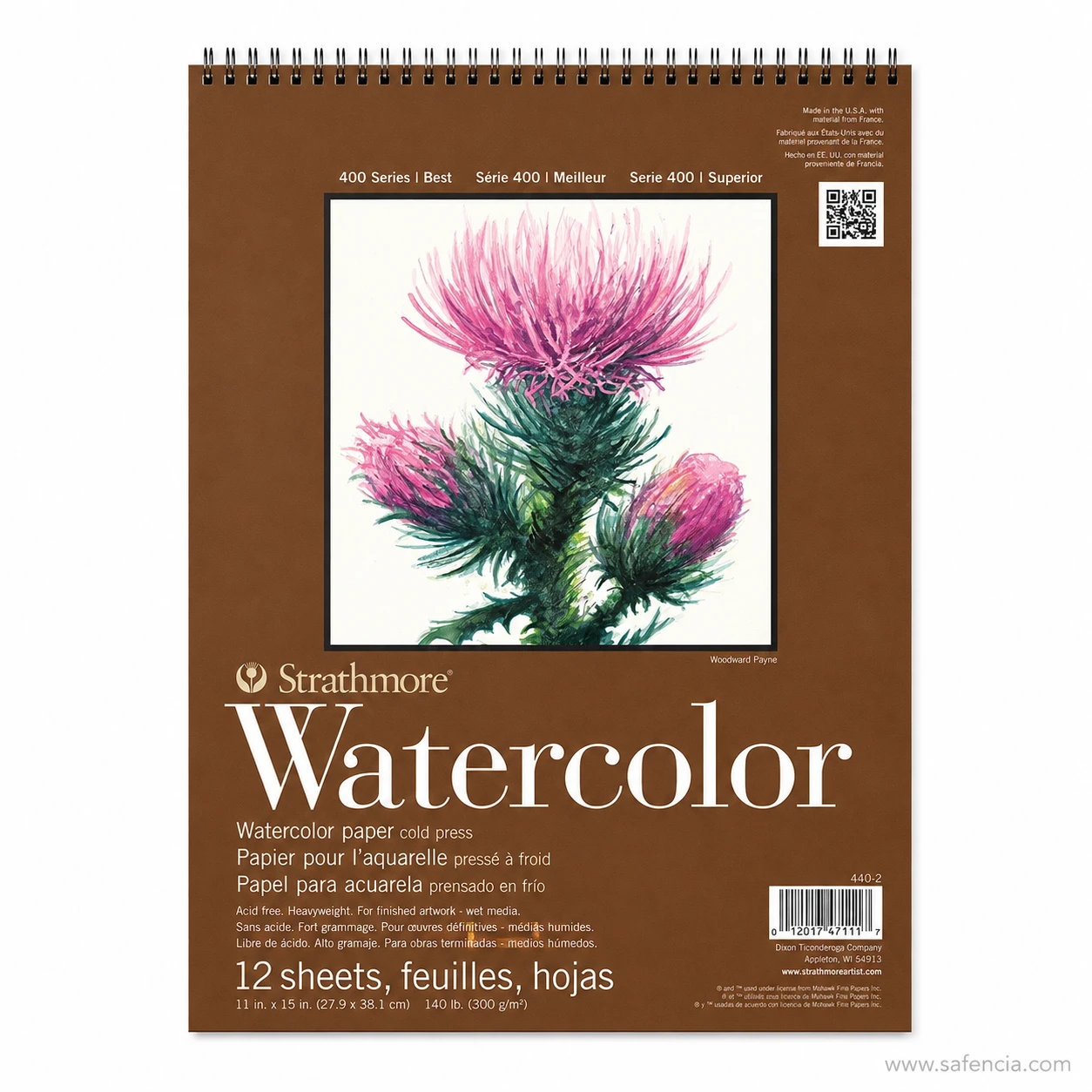 Wirebound layout view of Strathmore 400 series watercolor pad