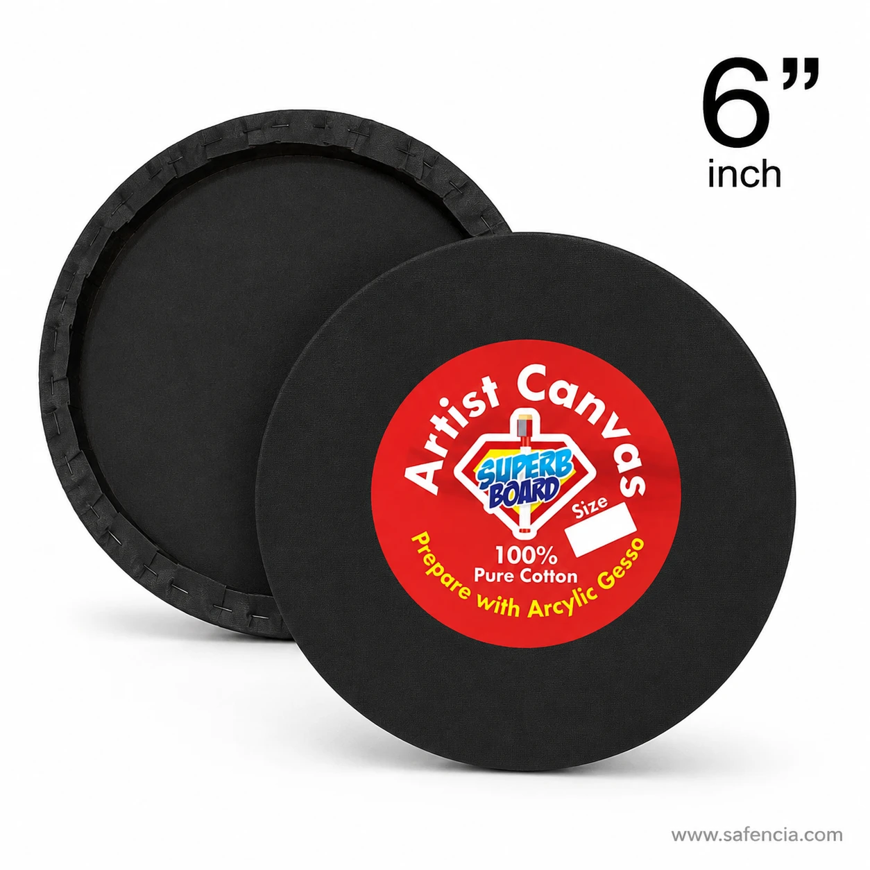 6 inch Superb Board round black canvas board view