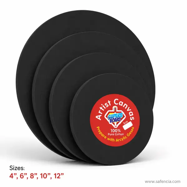 Superb Board Round Black Canvas Board
